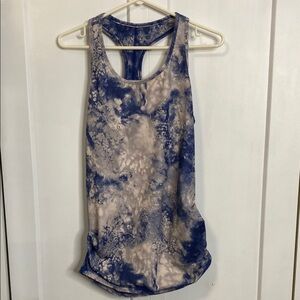 Karma. Blue Tie-Dye Women's Tank Top - medium - racer back PTP 17inches